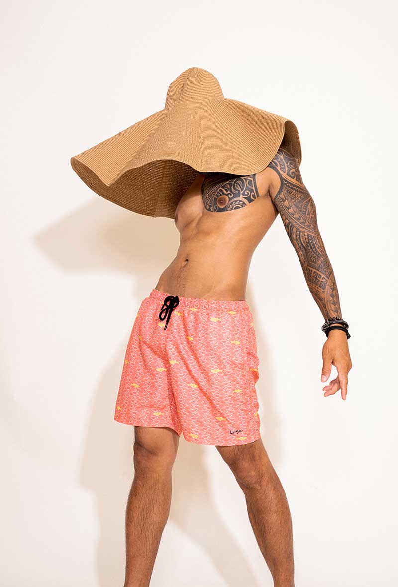 Short de bain Homme Artistique Rose - Aulala X Lorieux